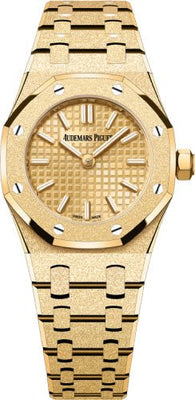 Audemars Piguet Royal Oak 23mm Mini Frosted Gold Quartz Yellow Gold Dial | 67630BA.GG.1312BA.01 - Luxury Time NYC