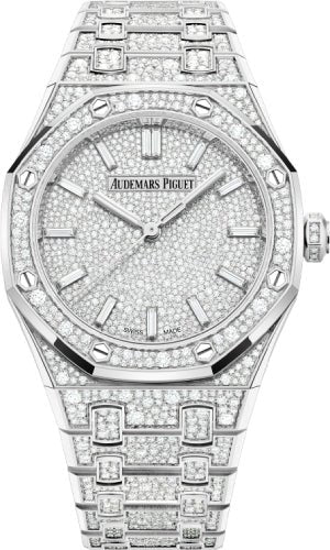 Audemars Piguet Royal Oak 34mm Self Winding White Gold Diamond Dial - 77452BC.ZZ.1365BC.01 - Luxury Time NYC