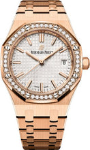 Load image into Gallery viewer, Audemars Piguet Royal Oak 34mm Selfwinding Rose Gold Diamond Bezel Silver Dial - 77351OR.ZZ.1261OR.01 - Luxury Time NYC