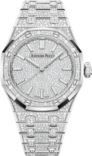 Audemars Piguet Royal Oak 37mm Self Winding White Gold Diamond Dial | 15552BC.ZZ.1358BC.01 - Luxury Time NYC