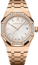 Load image into Gallery viewer, Audemars Piguet Royal Oak 37mm Selfwinding &quot;50th Anniversary&quot; Rose Gold Diamond Bezel Silver Dial - 15551OR.ZZ.1356OR.01 - Luxury Time NYC