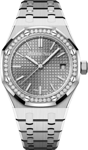 Audemars Piguet Royal Oak 37mm Selfwinding "50th Anniversary" Stainless Steel Grey Dial Diamond Bezel - 15551ST.ZZ.1356ST.03 - Luxury Time NYC