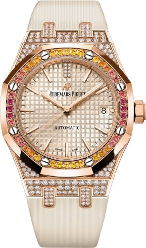 Audemars Piguet Royal Oak 37mm Selfwinding Rose Gold Sapphire Garnet - 15452OR.ZY.D038VE.01 - Luxury Time NYC