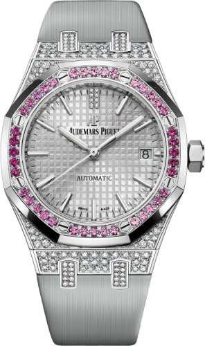 Audemars Piguet Royal Oak 37mm Selfwinding White Gold Sapphire Ruby - 15452BC.ZY.D007VE.01 - Luxury Time NYC