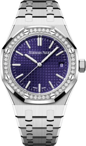 Audemars Piguet Royal Oak 37mm - White Gold Diamond Bezel Purple Dial - 15551BC.ZZ.1356BC.02 - Luxury Time NYC