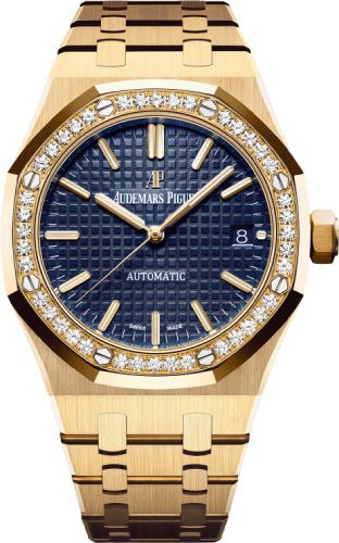 Audemars Piguet Royal Oak 37mm Yellow Gold Blue Dial | 15451BA.ZZ.1256BA.01 - Luxury Time NYC