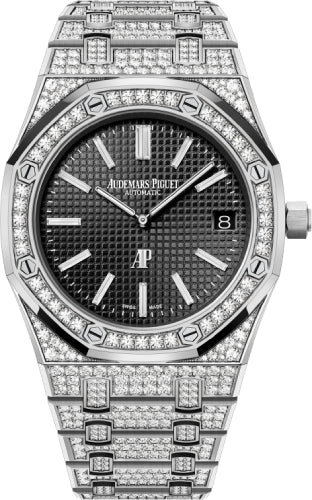 Audemars Piguet Royal Oak 39mm Extra - Thin White Gold/Diamond Light Blue Dial | 15202BC.ZZ.1241BC.03 - Luxury Time NYC