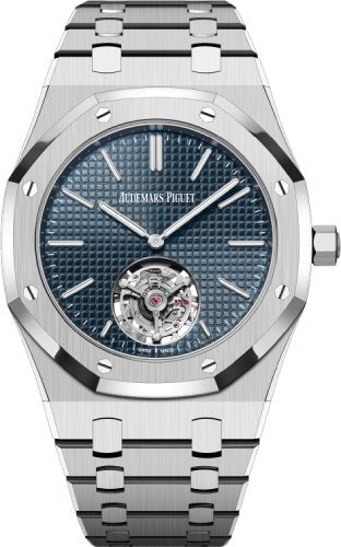 Audemars Piguet Royal Oak 39mm Flying Tourbillion Extra - Thin "50th Anniversary" Stainless Steel Blue Dial - 26670ST.OO.1240ST.01 - Luxury Time NYC