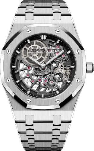 Audemars Piguet Royal Oak 39mm Jumbo Extra - Thin Openworked White Gold 16204BC.OO.1240BC.01 - Luxury Time NYC