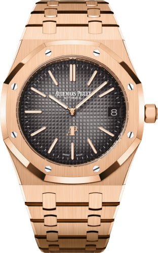 Audemars Piguet Royal Oak 39mm Jumbo Extra - ThinRose Gold Grey Dial - 16202OR.OO.1240OR.02 - Luxury Time NYC