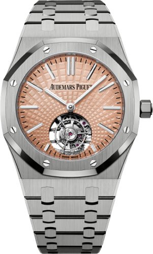 Audemars Piguet Royal Oak 41 mm Flying Tourbillon Titanium 41mm Salmon Dial - 26531TI.OO.1220TI.01 - Luxury Time NYC