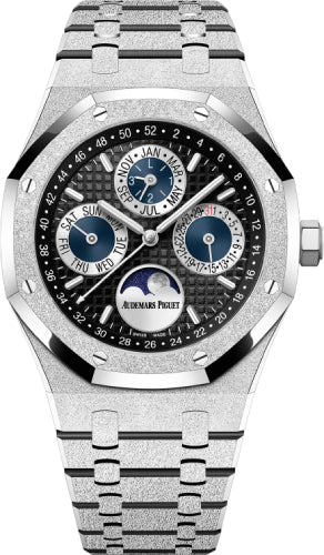 Audemars Piguet Royal Oak 41 mm Frosted Gold Perpetual Calendar "Japan" Black Dial - 26574BC.GG.1224BC.01 - Luxury Time NYC