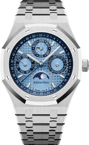 Audemars Piguet Royal Oak 41 mm Perpetual Calendar Switzerland Edition Platinum Ice Blue Dial - 26574PT.OO.1220PT.01 - Luxury Time NYC