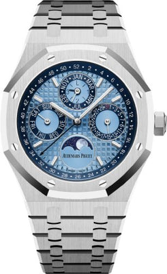 Audemars Piguet Royal Oak 41 mm Perpetual Calendar Switzerland Edition Platinum Ice Blue Dial - 26574PT.OO.1220PT.01 - Luxury Time NYC