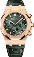 Load image into Gallery viewer, Audemars Piguet Royal Oak 41mm Chronograph &quot;50th Anniversary&quot; Rose Gold Khaki Green Dial Leather Strap - 26240OR.OO.D404CR.01 - Luxury Time NYC