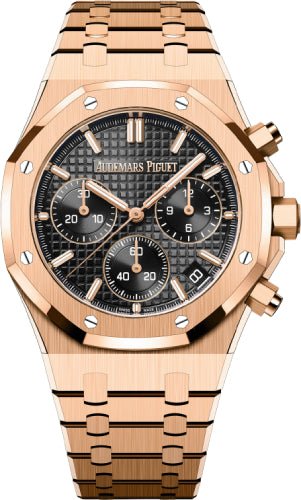 Audemars Piguet Royal Oak 41mm Chronograph Rose Gold Black Dial | 26240OR.OO.1320OR.06 - Luxury Time NYC