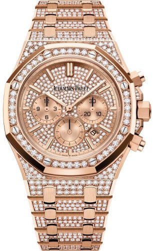 Audemars Piguet Royal Oak 41mm Chronograph Rose Gold Diamond Pave - 26333OR.ZZ.1222OR.01 - Luxury Time NYC