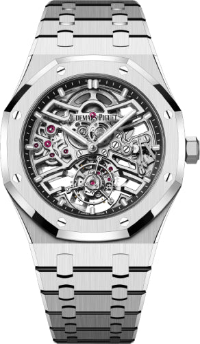 Audemars Piguet Royal Oak 41mm Flying Tourbillon Overworked "50th Anniversary" Stainless Steel Skeleton Dial - 26735ST.OO.1320ST.01 - Luxury Time NYC