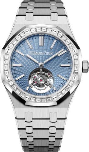 Audemars Piguet Royal Oak 41mm Flying Tourbillon Platinum Light Blue Dial - 26535PT.ZZ.1220PT.01 - Luxury Time NYC