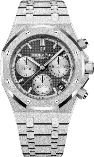 Audemars Piguet Royal Oak 41mm Frosted Gold Chronograph Black Dial - 26239BC.GG.1224BC.02 - Luxury Time NYC