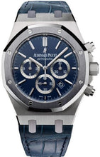 Load image into Gallery viewer, Audemars Piguet Royal Oak 41mm Leo Messi Chronograph Platinum Tantalum Bezel Blue Index Dial Alligator Leather Strap - 26325PL.OO.D310CR.01 - Luxury Time NYC