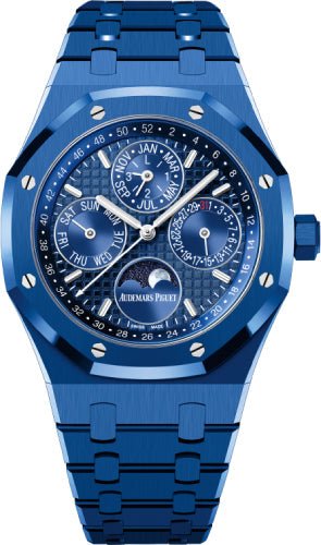 Audemars Piguet Royal Oak 41mm Perpetual Calendar Ceramic Blue Dial | 26579CS.OO.1225CS.01 - Luxury Time NYC