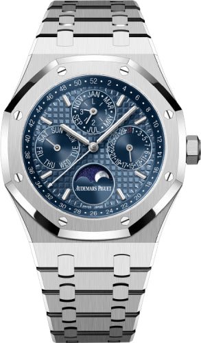 Audemars Piguet Royal Oak 41mm Perpetual Calendar Stainless Steel Blue Dial - 26574ST.OO.1220ST.03 - Luxury Time NYC