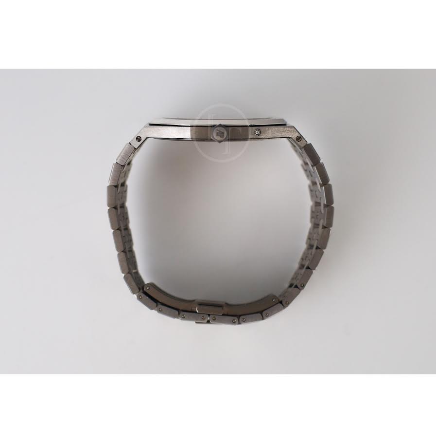 Audemars Piguet Royal Oak 41mm Perpetual Calendar Ultra - Thin Titanium Platinum Bezel Blue Dial - 26586IP.OO.1240IP.01 - Luxury Time NYC