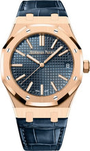 Load image into Gallery viewer, Audemars Piguet Royal Oak 41mm Rose Gold Blue Dial Leather Strap Watch | 15510OR.OO.D315CR.02 - Luxury Time NYC