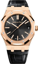 Load image into Gallery viewer, Audemars Piguet Royal Oak 41mm Selfwinding &quot;50th Anniversary&quot; Rose Gold Black Dial Leather Strap - 15510OR.OO.D002CR.01 - Luxury Time NYC