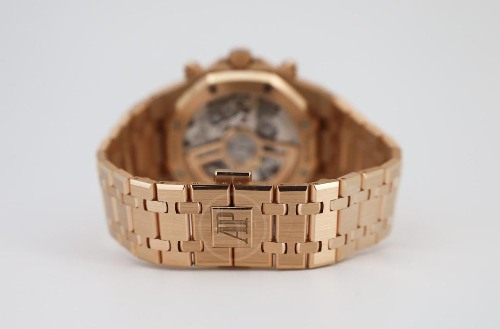 Audemars Piguet Royal Oak 41mm Selfwinding Chronograph Rose Gold Brown Dial Bracelet - 26239OR.OO.1220OR.02 - Luxury Time NYC