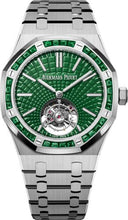 Load image into Gallery viewer, Audemars Piguet Royal Oak 41mm Selfwinding Flying Tourbillon Titanium Green Dial Emerald Bezel 26532IC.EE.1220TI.01 - Luxury Time NYC