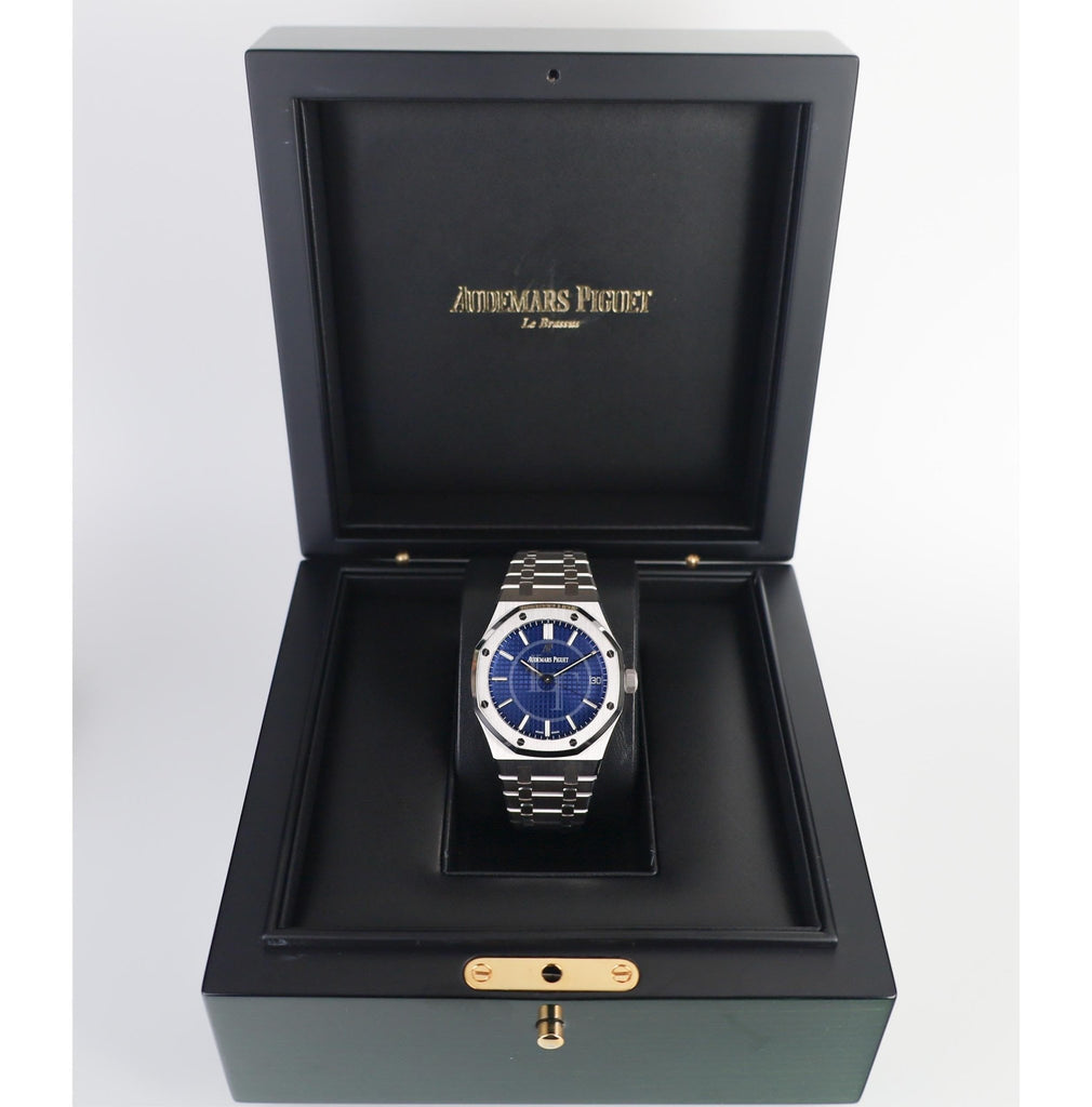 Audemars Piguet Royal Oak 41mm Selfwinding White Gold Blue Dial 15503BC.OO.1220BC.01 - Luxury Time NYC