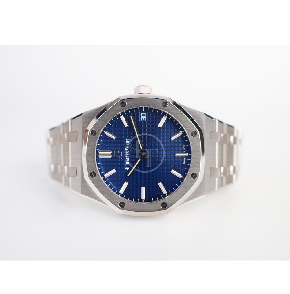 Audemars Piguet Royal Oak 41mm Selfwinding White Gold Blue Dial 15503BC.OO.1220BC.01 - Luxury Time NYC