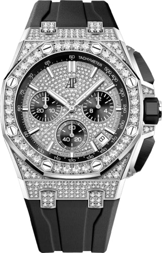 Audemars Piguet Royal Oak 43mm Offshore Chronograph White Gold Diamond Paved | 26423BC.ZZ.D002CA.01 - Luxury Time NYC