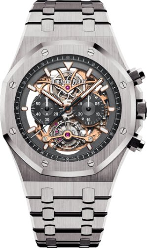 Audemars Piguet Royal Oak 44mm Tourbillon Chronograph Openworked Titanium - 26347TI.OO.1205TI.01 - Luxury Time NYC