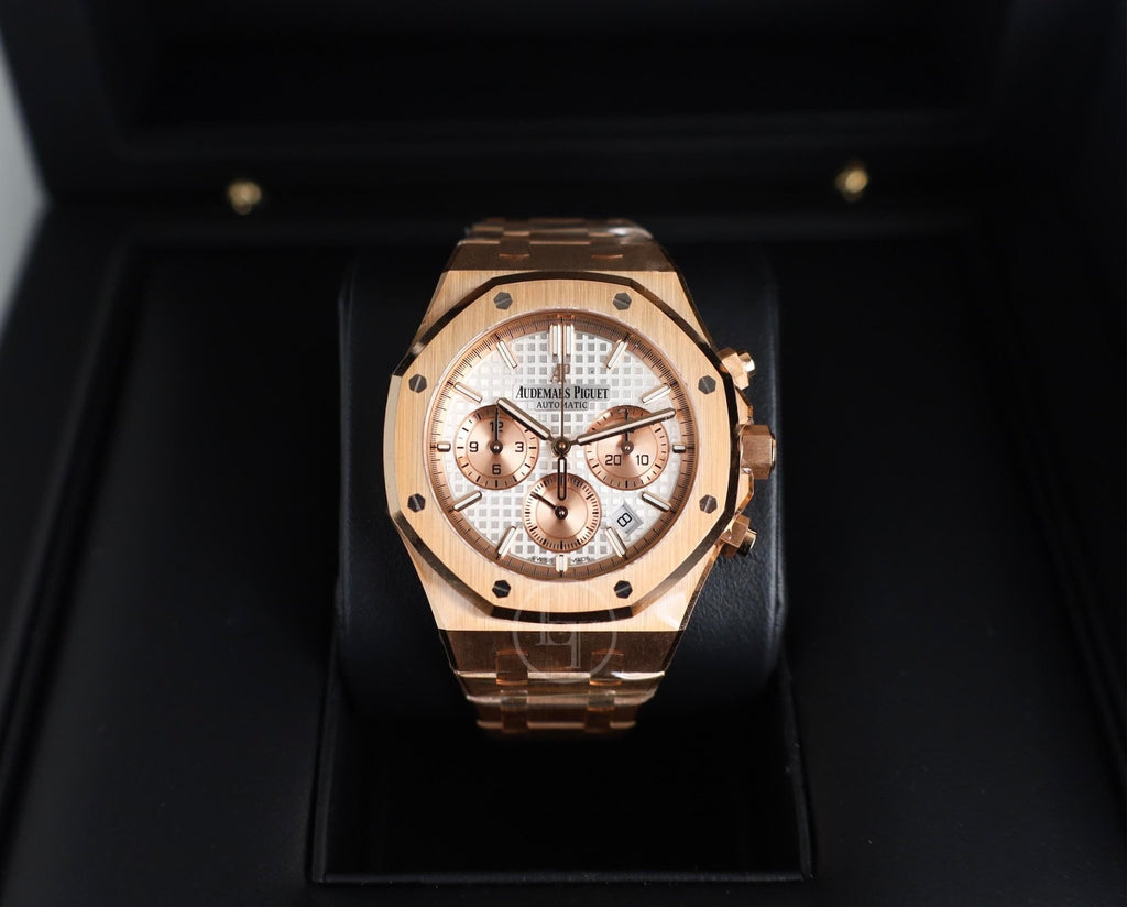 Audemars Piguet Royal Oak Chronograph Rose Gold 38mm Silver Dial 26315OR.OO.1256OR.01 - Luxury Time NYC