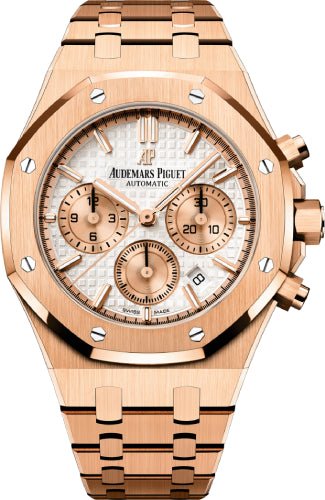 Audemars Piguet Royal Oak Chronograph Rose Gold 38mm Silver Dial 26315OR.OO.1256OR.01 - Luxury Time NYC