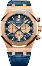 Load image into Gallery viewer, Audemars Piguet Royal Oak Chronograph Rose Gold 41mm Blue Index Blue Leather | 26331OR.OO.D315CR.01 - Luxury Time NYC