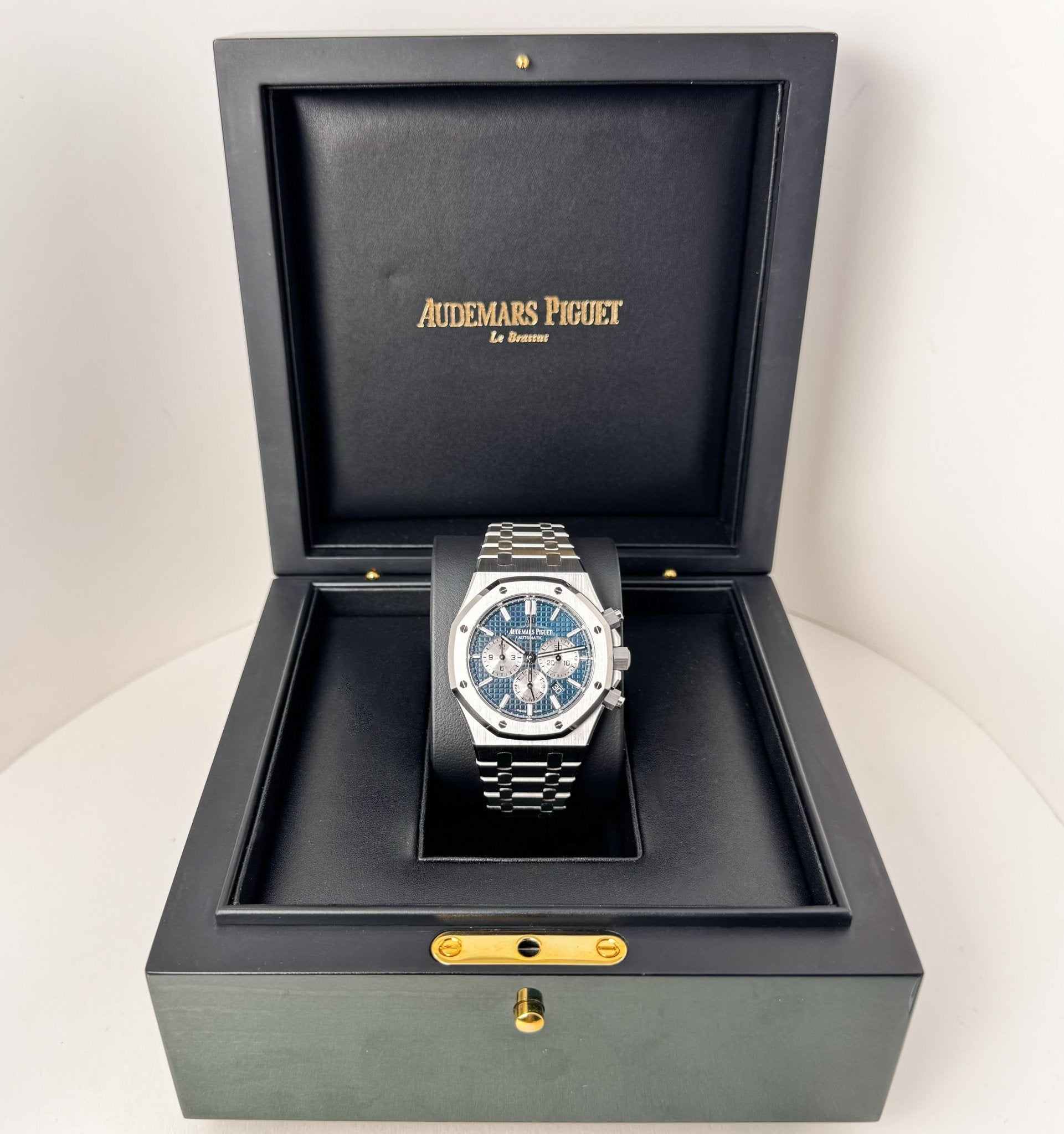 AUDEMARS PIGUET 3点　レザーボックス　コレクション　ブルー Audemars Piguet Royal 26320ST.OO.1220ST.03 Royal Oak Chronograph