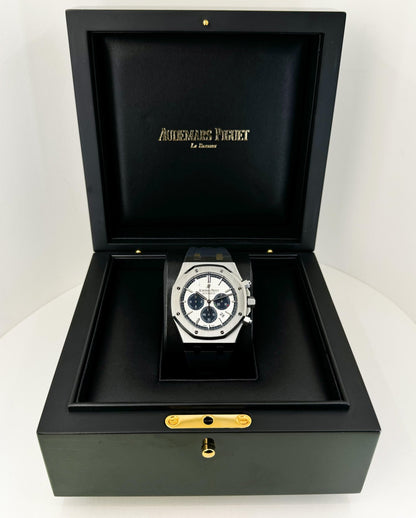 Audemars Piguet Royal Oak Chronograph Watch - Silver Toned - Dial 41mm - 26326ST.OO.D027CA.01 - Luxury Time NYC
