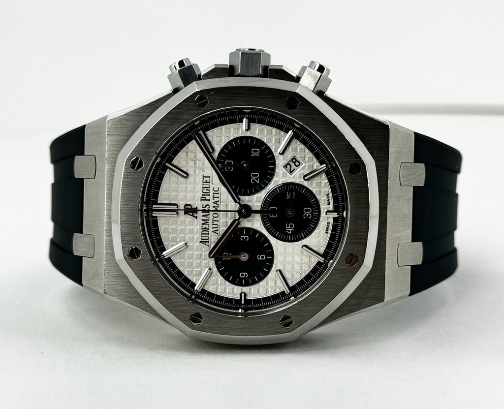 Audemars Piguet Royal Oak Chronograph Watch - Silver Toned - Dial 41mm - 26326ST.OO.D027CA.01 - Luxury Time NYC