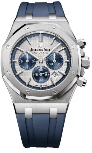 Audemars Piguet Royal Oak Chronograph Watch - Silver Toned - Dial 41mm - 26326ST.OO.D027CA.01 - Luxury Time NYC