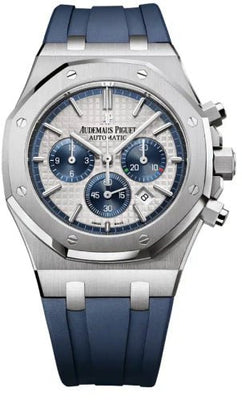Audemars Piguet Royal Oak Chronograph Watch - Silver Toned - Dial 41mm - 26326ST.OO.D027CA.01 - Luxury Time NYC