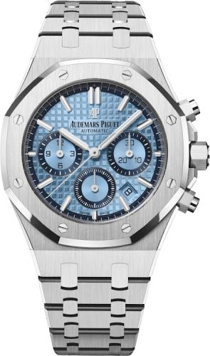 Audemars Piguet Royal Oak Chronograph White Gold 38mm Blue Dial - 26317BC.OO.1256BC.01 - Luxury Time NYC