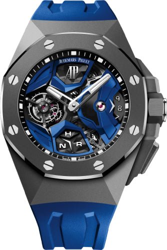 Audemars Piguet Royal Oak Concept Flying Tourbillon 44mm GMT Titanium Ceramic Bezel Blue | 26589IO.OO.D030CA.01 - Luxury Time NYC