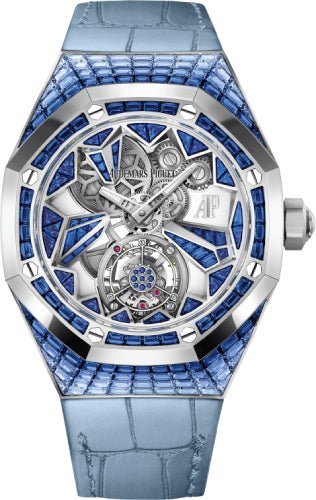 Audemars Piguet Royal Oak Concept Flying Tourbillon White Gold Sapphires Alligator 39mm Leather Strap | 26228BC.SS.D314CR.01 - Luxury Time NYC