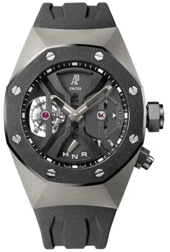 Audemars Piguet Royal Oak Concept GMT Tourbillon 44mm Openworked Black Ceramic Titanium Rubber | 26560IO.OO.D002CA.01 - Luxury Time NYC