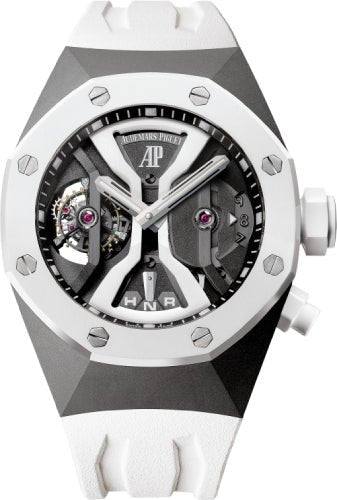 Audemars Piguet Royal Oak Concept Gmt Tourbillon 44mm Openworked White Ceramic Titanium Rubber | 26580IO.OO.D010CA.01 - Luxury Time NYC