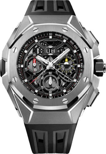 Audemars Piguet Royal Oak Concept Split Second Chronograph 43mm GMT Large Date Titanium Openworked Dial | 26650TI.OO.D013CA.01 - Luxury Time NYC